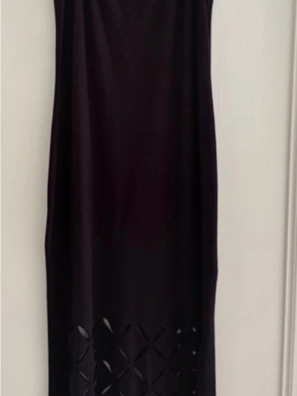 Black Tank Strapped Maxi Dress with Cutout Hem